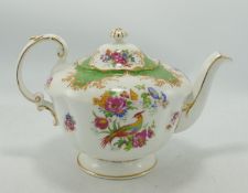 Paragon Rockingham Patterned Teapot: height 16cm