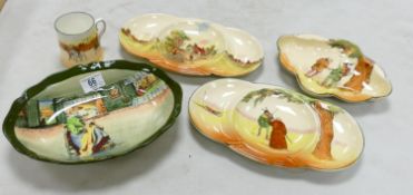 A collection of Royal Doulton Series Ware to include: Robin Hood Triple Dish & Dish, Rustic