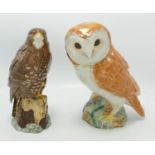 Beswick Buzzard & Owl: tallest 18cm(2)