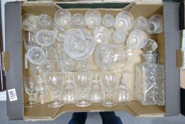 A collection of cut glass crystal to include: tumblers, wine glasses, brandy glasses etc