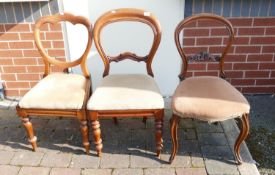 Three Non Matching Balloon Back Type Dinning Chairs(3):