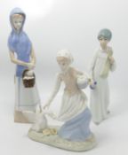 Group of 3 Spanish Pottery Lady Figures: tallest 27cm(3)