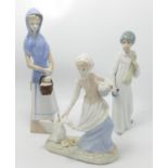 Group of 3 Spanish Pottery Lady Figures: tallest 27cm(3)