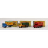 Three Matchbox Lesney boxed vehicles 4 17 & 60: Stake truck mint & boxed, Hoveringham 8 wheel tipper