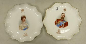 Royal Doulton 1911 Royal Carnation Plates: diameter 22cm, nips to edges(2)