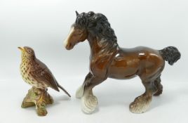 Beswick Songthrush 2308 & Cantering Shire Horse 975(2):