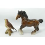 Beswick Songthrush 2308 & Cantering Shire Horse 975(2):