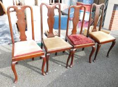 Four Chippendale style dinning chairs(4):