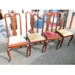 Four Chippendale style dinning chairs(4):