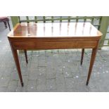 Mahogany & Satin Wood Crossbanded George III Games Table: closed size length 99cm, depth 49cm &