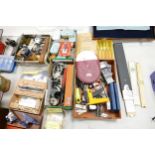 A large collection of Model Makers equipment to include: tools, chisels, power supplies, air