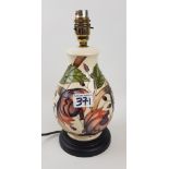 Moorcroft Lamp decorated with Flowers & Berries: