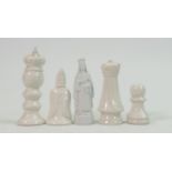 Ceramic Chess Pieces: height of tallest 9cm(5)