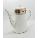 Royal Crown Derby Bordefr Patterned seconds Coffee Pot: height 23cm