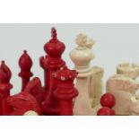 19th Century Turned & Carved Bone Chess Part Set: height of tallest 7cm(30)