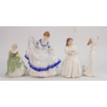 Royal Doulton Lady Figures: Pamela HN3223, Fair Maiden HN2211, Birthday Girl & Thinking of You(4)