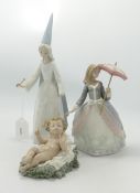 Three Lladro figures: Includes fairy godmother (hand previously restuck but present), 28.5cm, Angela
