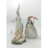 Three Lladro figures: Includes fairy godmother (hand previously restuck but present), 28.5cm, Angela