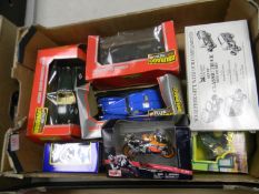 A collection of Boxed Model Cars to include Burago 1/24 sports cars, Matchbox John Deere tractor