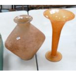Two Large Studio Glass Vases: height of tallest 36cm(2)