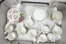 A collection of Portmeirion Pomona & Botanical patterned tea ware: