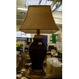 A large ceramic Arighi Bianchi table lamp and shade: overall height 77cm.