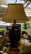 A large ceramic Arighi Bianchi table lamp and shade: overall height 77cm.