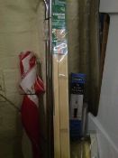 Mixed collection of items to include: Venetian blind, clothes rail, pub umbrella etc.