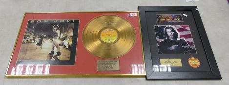 Framed Bon Jovi Gold Picture Disc & Similar Limited Edition Print(2)