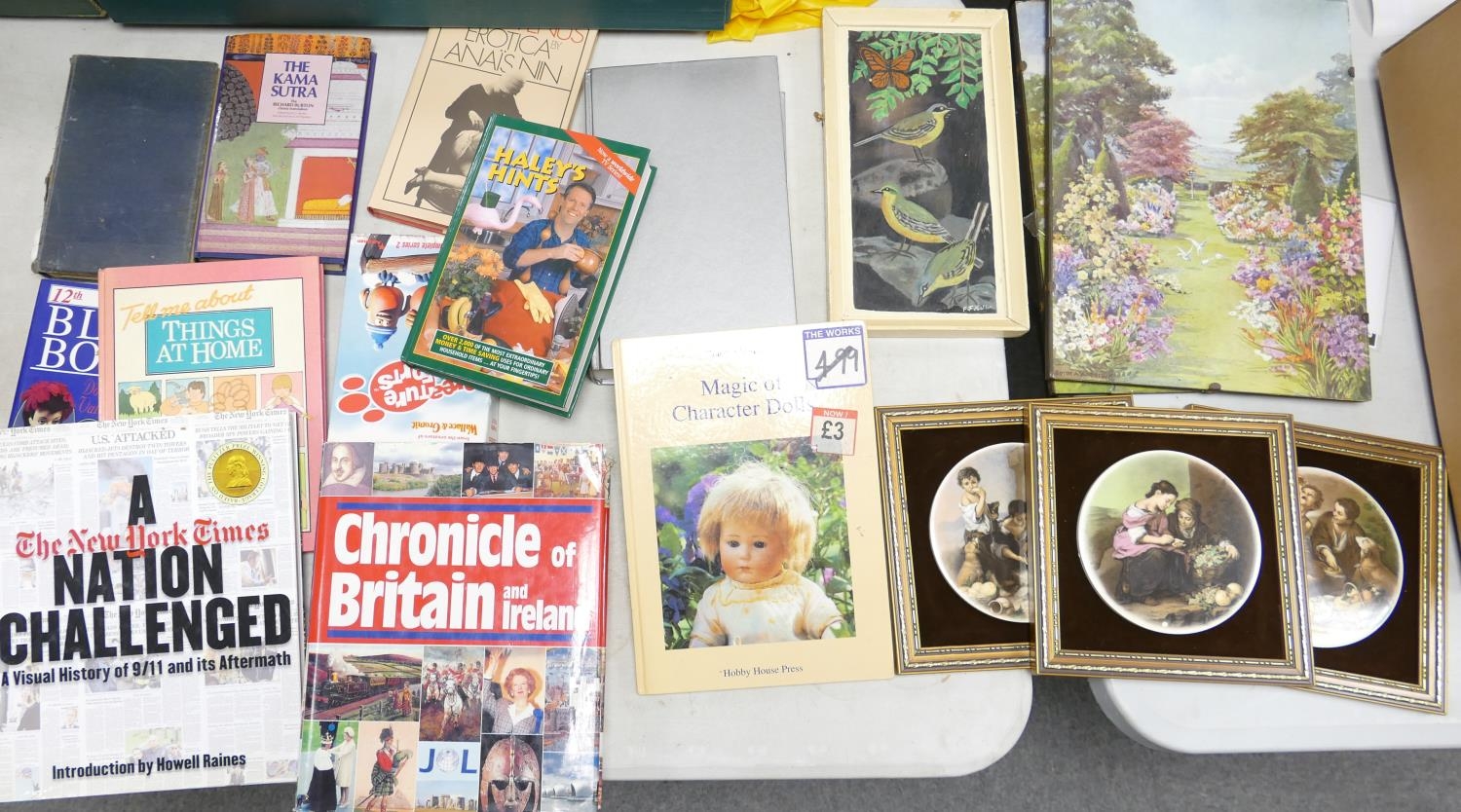 A mixed collection of items to include: Books, Plaques & Prints