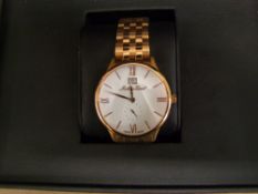 Boxed Mathey Tissot Rose Gold Mens Watch : RRP £179, links removed but present, purchased by