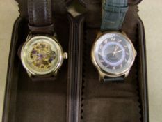 Two Constantin Weisz Mens Watches in leather travel Cases : RRP £159, purchased by vendor as part