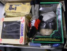 A mixed collection of items to include: Batman Forever Cassette Player Recorder, Boglins figure,