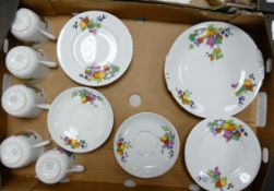 Czechoslovakia part tea set: to include cups, saucers, cake plates, side plates (1 tray)