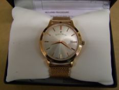 Boxed Jacques Du Manoir Rose Gold Plated Mens Watch : RRP £179, purchased by vendor as part a