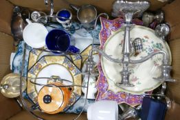 A mixed collection of items to include: silver plated items, floral decorated china etc
