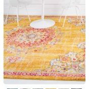 A brand new 'Unique Loom' branded rug: Carrington, Yellow, 245cm x 245cm.