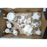 Royal Albert Old Country Rose Patterned Tea Set: complete with 3 tier cake stand: 22 pieces