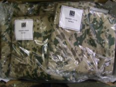 Opec branded camo jackets x 2: together with 2 pairs of camo trousers.
