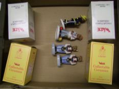 A collection of Wade figures to include: Catkin figures, Gypsy x 2, Fireman and Millennium all