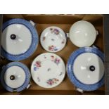 A mixed collection of items to include: Royal Cauldon Blue & White Tureens & similar floral