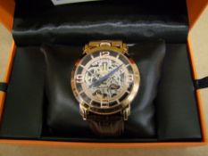 Boxed Stuhrling Chronograph Automatic Mens Watch : RRP £159, links removed but present, purchased by