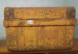 Vintage dome topped metal trunk: