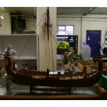A scratch built Viking longboat: in need of some TLC.