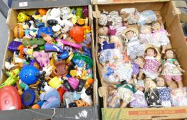 A large collection of vintage Toy Dolls & Movie / Cartoon Related toys(2 trays):
