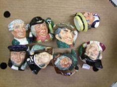 A collection of miniature character jugs to include: Mine Host, Rip Van Winkle, Gondolier etc (8).