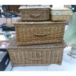 Four Wicker Type Picnic type baskets(4):