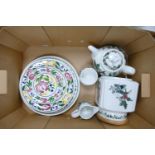 A mixed collection of Portmeirion items to include: The Holy & The Ivy patterned teapot, storage