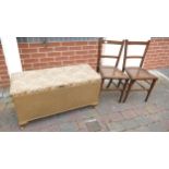 Lloyd Loom Type Otterman: together with 2 wicker topped Chairs(3)