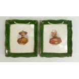 Pair Victorian / Edwardian Military Plaques depicting Lord Roberts & Baden Powell. Both 22x19cm